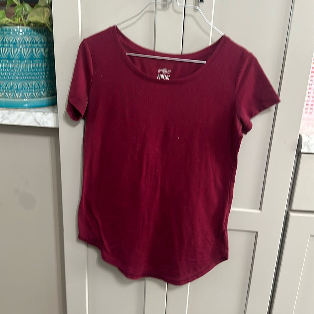 Cherry Colored Short-Sleeve Shirt